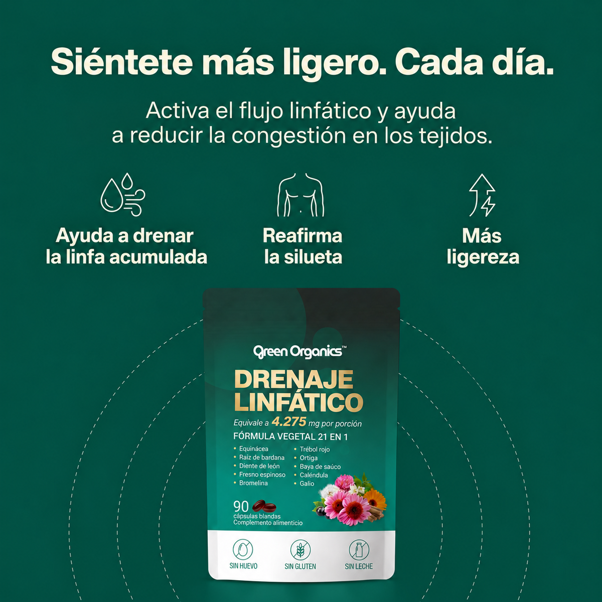 Cápsulas blandas de drenaje linfático Green Organics®