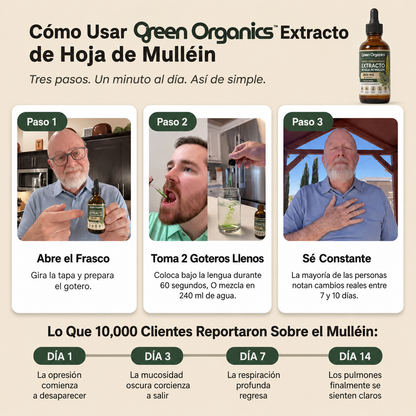 Gotas de Mullein Green Organics | Alivio Respiratorio Natural