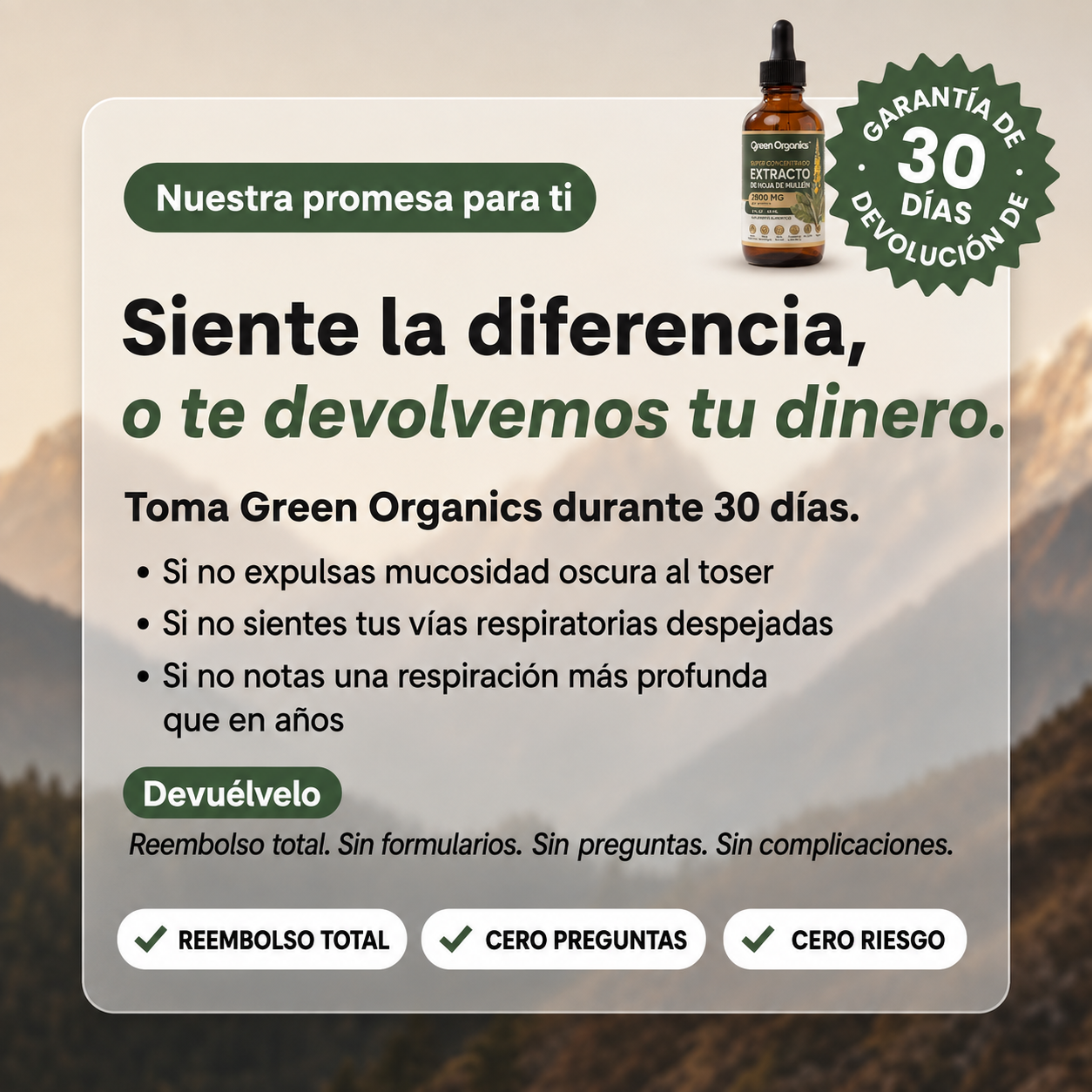 Gotas de Mullein Green Organics | Alivio Respiratorio Natural